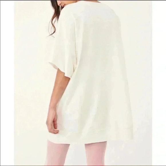 🆕 Free People Ivory Cozy Cool Girl Lounge T-Shirt M🆕 - Picture 4 of 16